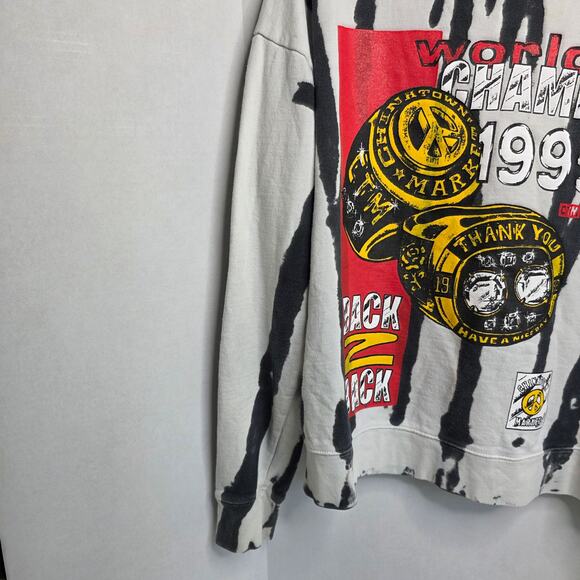 China Town Market x Urban Outfitters Zebra Bleached World Champion Sweater,  XL - Picture 5 of 10